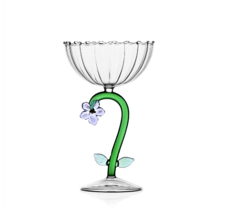 Ichendorf Botanica. Чаша для шампанского с лиловым цветком 18x11 см