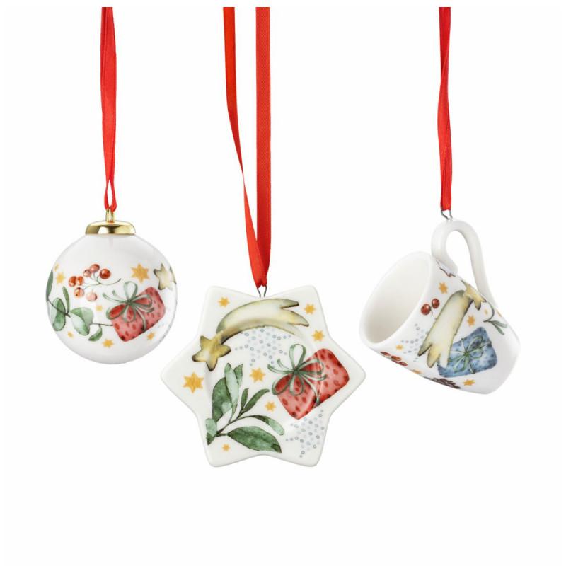 Hutschenreuther Christmas Carols 2025. Набор: 3 подвески 5 см