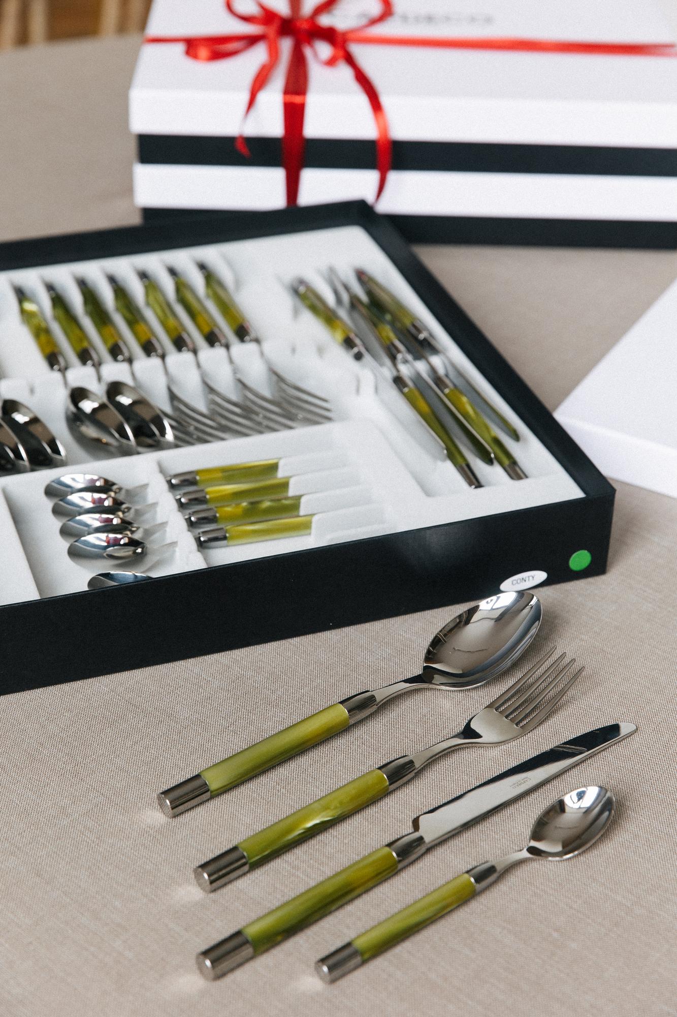 Capdeco Conty. Набор столовых предметов, цвет: фисташка, 24 предмета