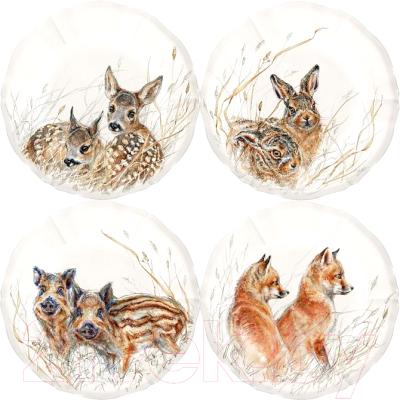 Gien Sologne. Набор: 4 тарелки для канапе 16,3 см