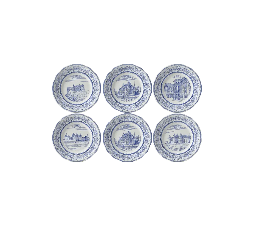 Gien Chateaux De La Loire. Набор: 6 десертных тарелок 19,8 см