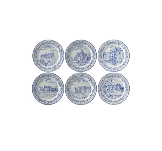 Gien Chateaux De La Loire. Набор: 6 тарелок 12,8 см