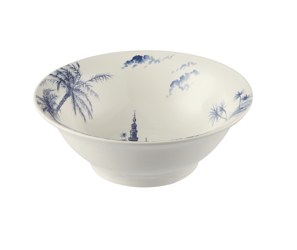 Gien LES DEPAREILLEES bleu. Набор: 4 тарелки под кашу