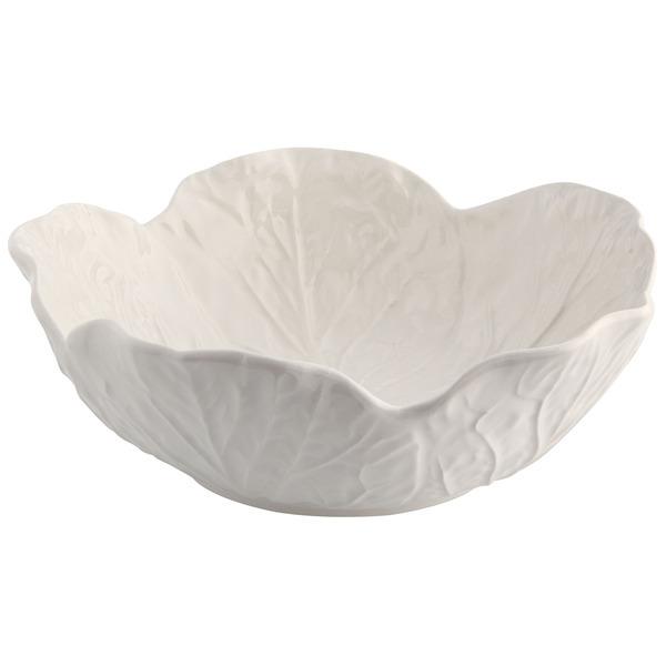 Bordallo Pinheiro Couve. Салатник индивидуальный с резным краем 'Капуста', цвет: бежевый, 17,5 см