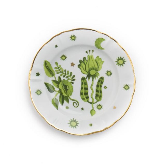 Bitossi Home Fabula Eden. Тарелка десертная 'GREEN FLORAL' 20,5 см
