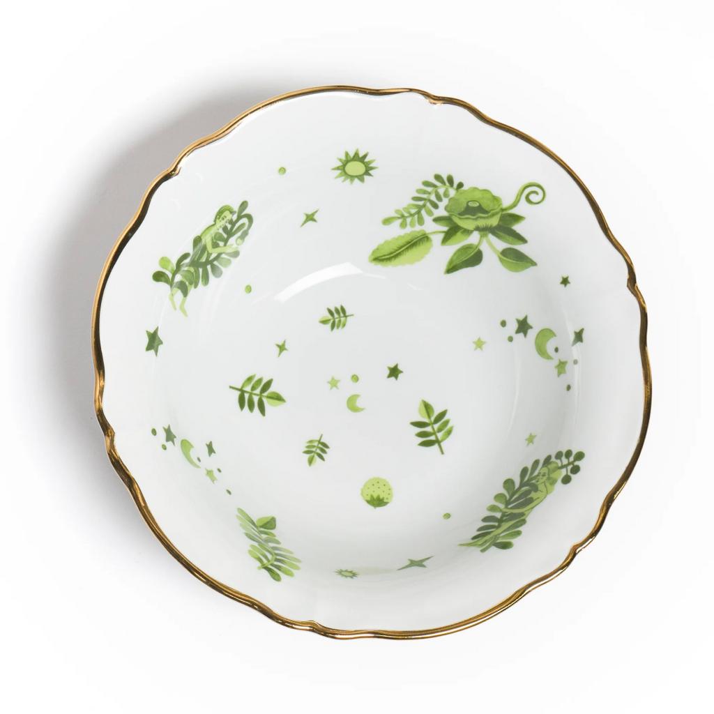 Bitossi Home Fabula Eden. Салатник 'GREEN FLORAL' 26 см