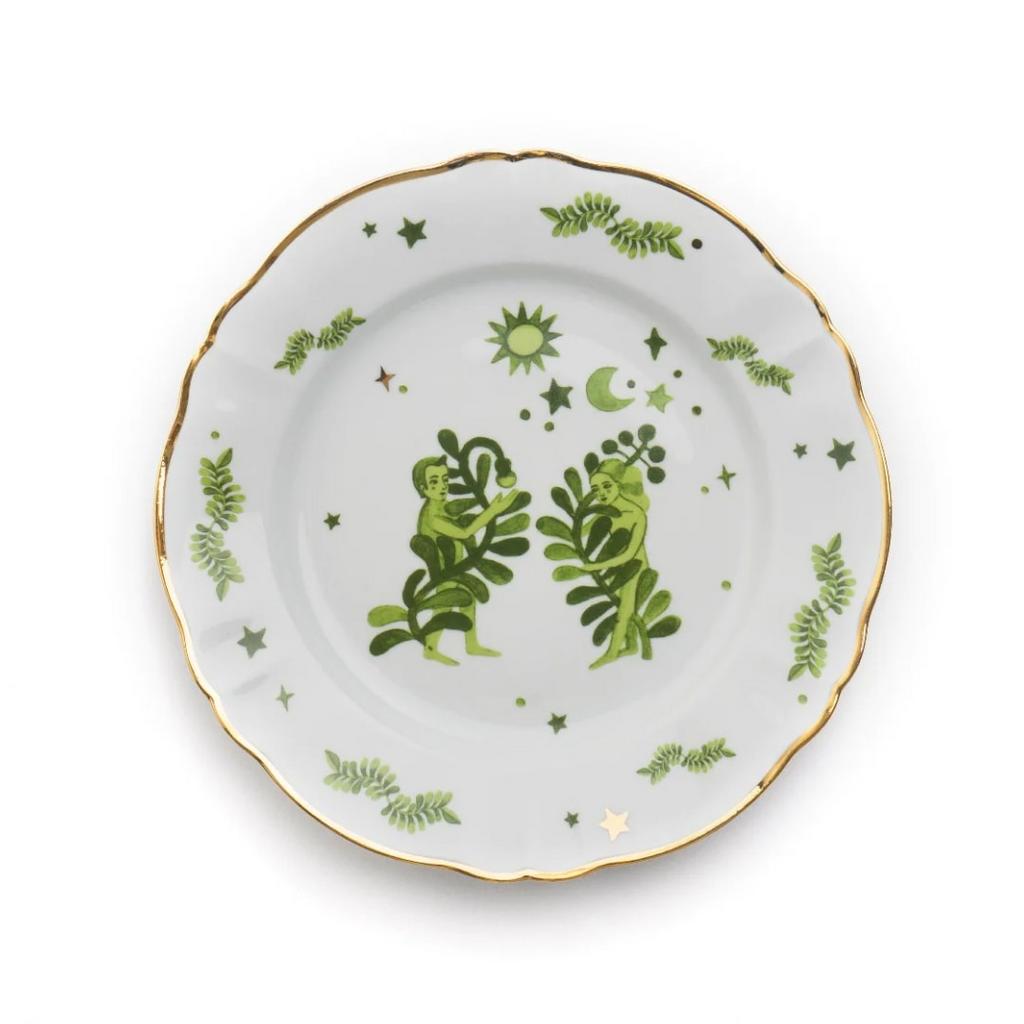 Bitossi Home Fabula Eden. Тарелка обеденная 'GREEN FLORAL' 26,5 см