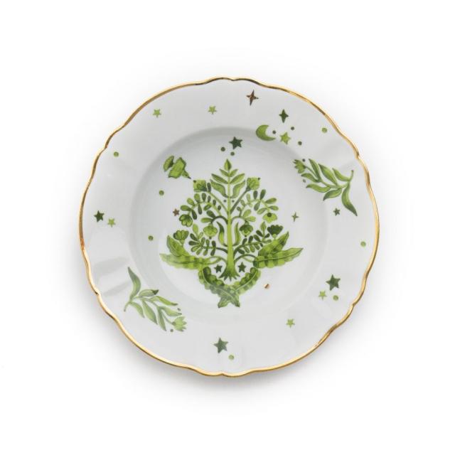 Bitossi Home Fabula Eden. Тарелка глубокая 'GREEN FLORAL' 23 см