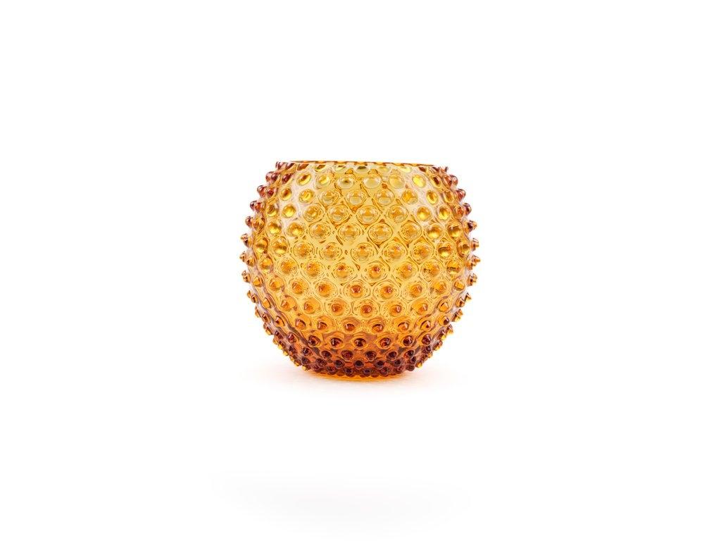 Anna Von Lipa Hobnail. Ваза, цвет: янтарный, 18 см