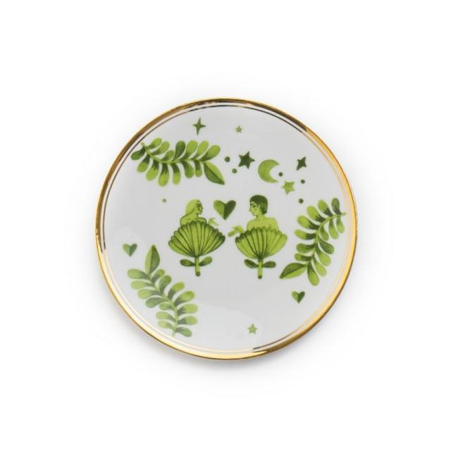 Bitossi Home Fabula Eden. Тарелка пирожковая 'GREEN FLORAL' 17 см