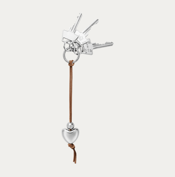 Georg Jensen. Брелок 'Сердце' с кожаным ремешком 21 см