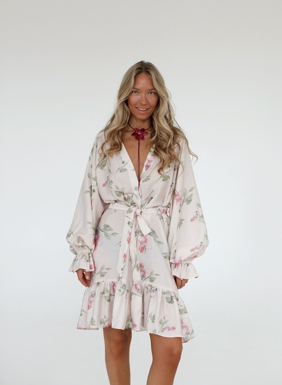 Платье выходного дня (weekend dress)мини из вискозы с акварельным принтом
