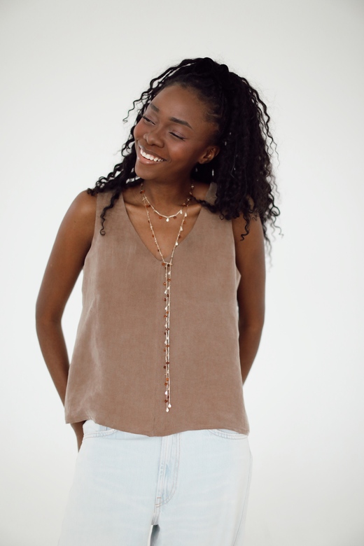 Топ из купры «Симпл» шоколадного цвета