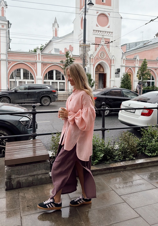 Юбка на резинке из вискозы цвета инжира
