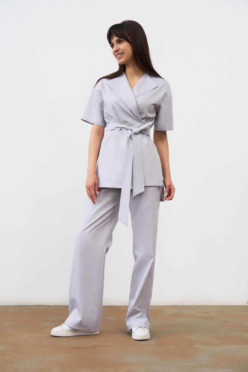 Блуза-кимоно жемчужно-серая KL 209