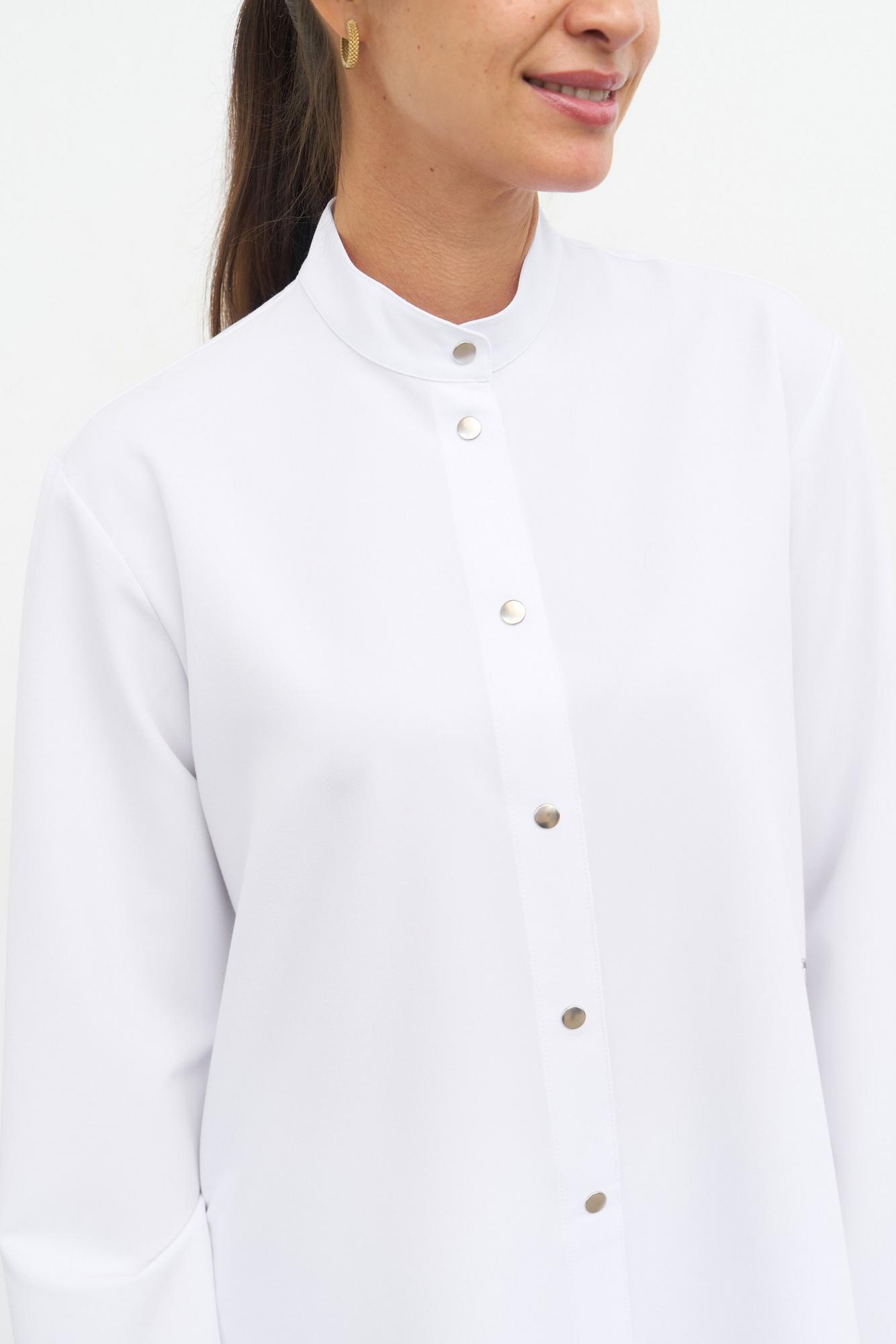 Блуза с асимметричной застежкой белая KL 213