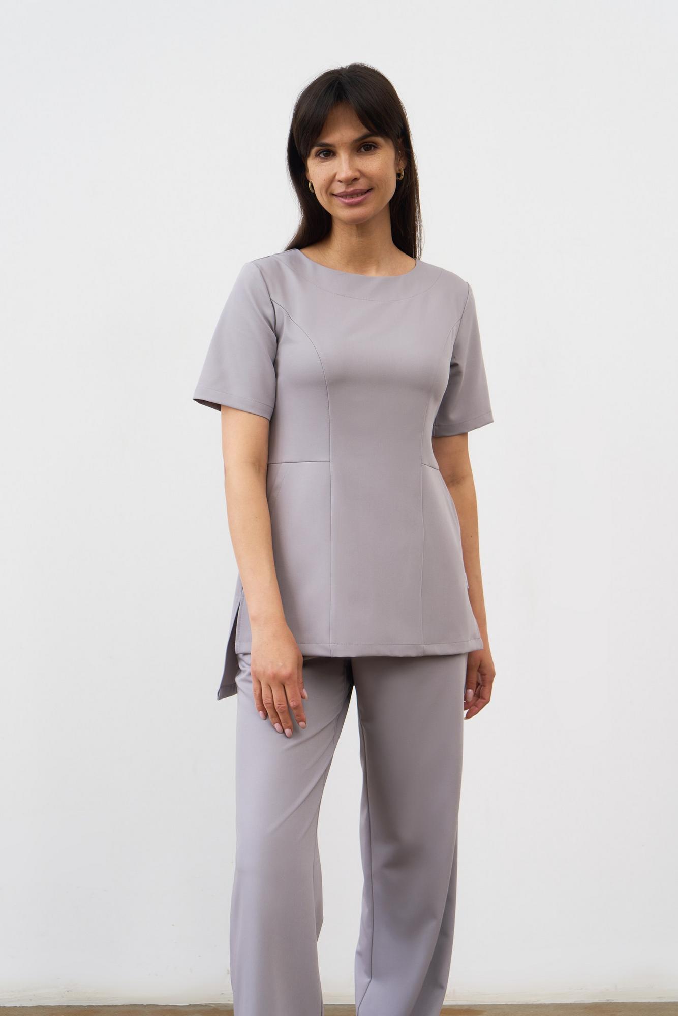 Туника с коротким рукавом светло-серая KL 214