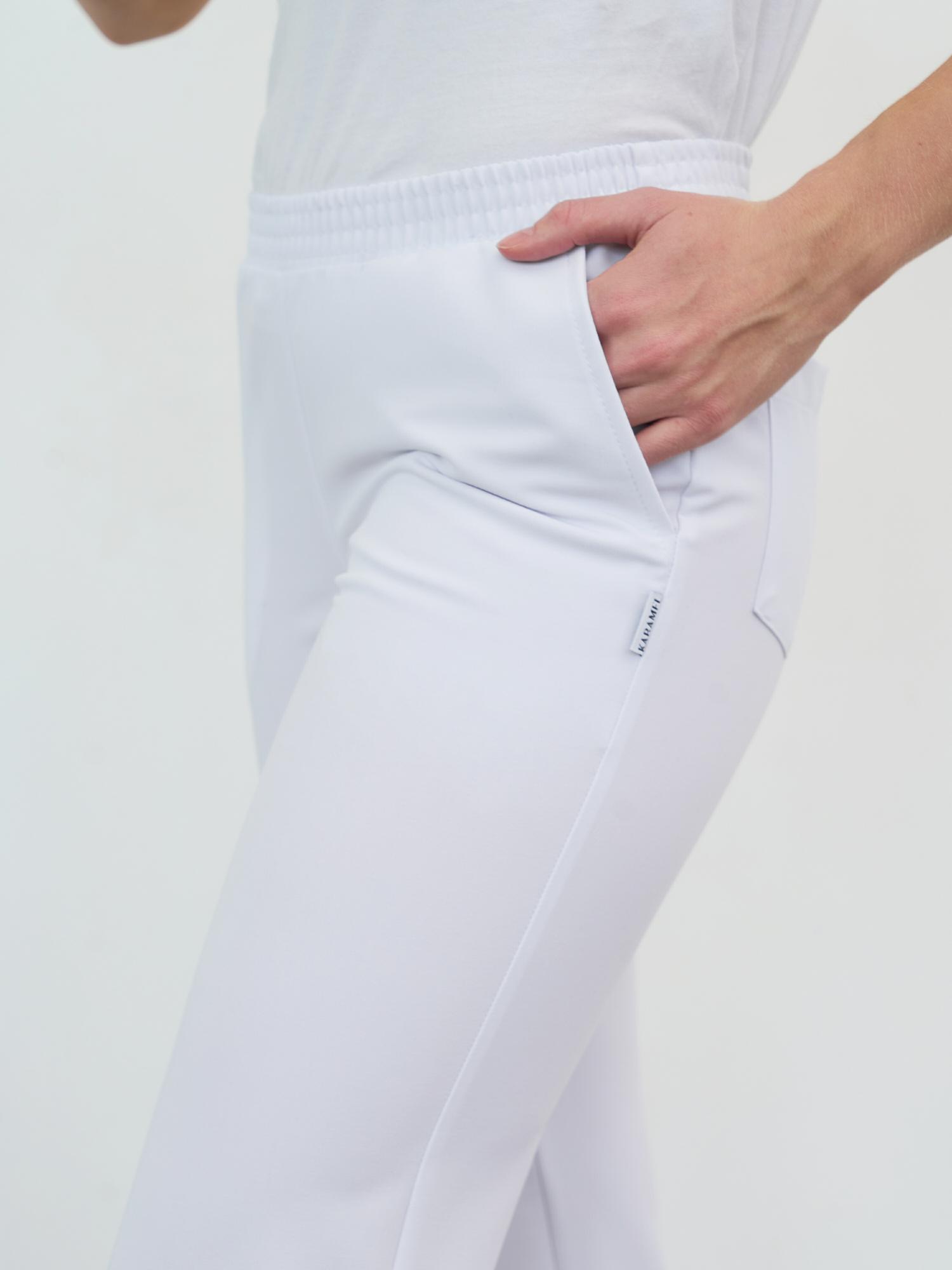 Брюки зауженные на поясе белые KL 310