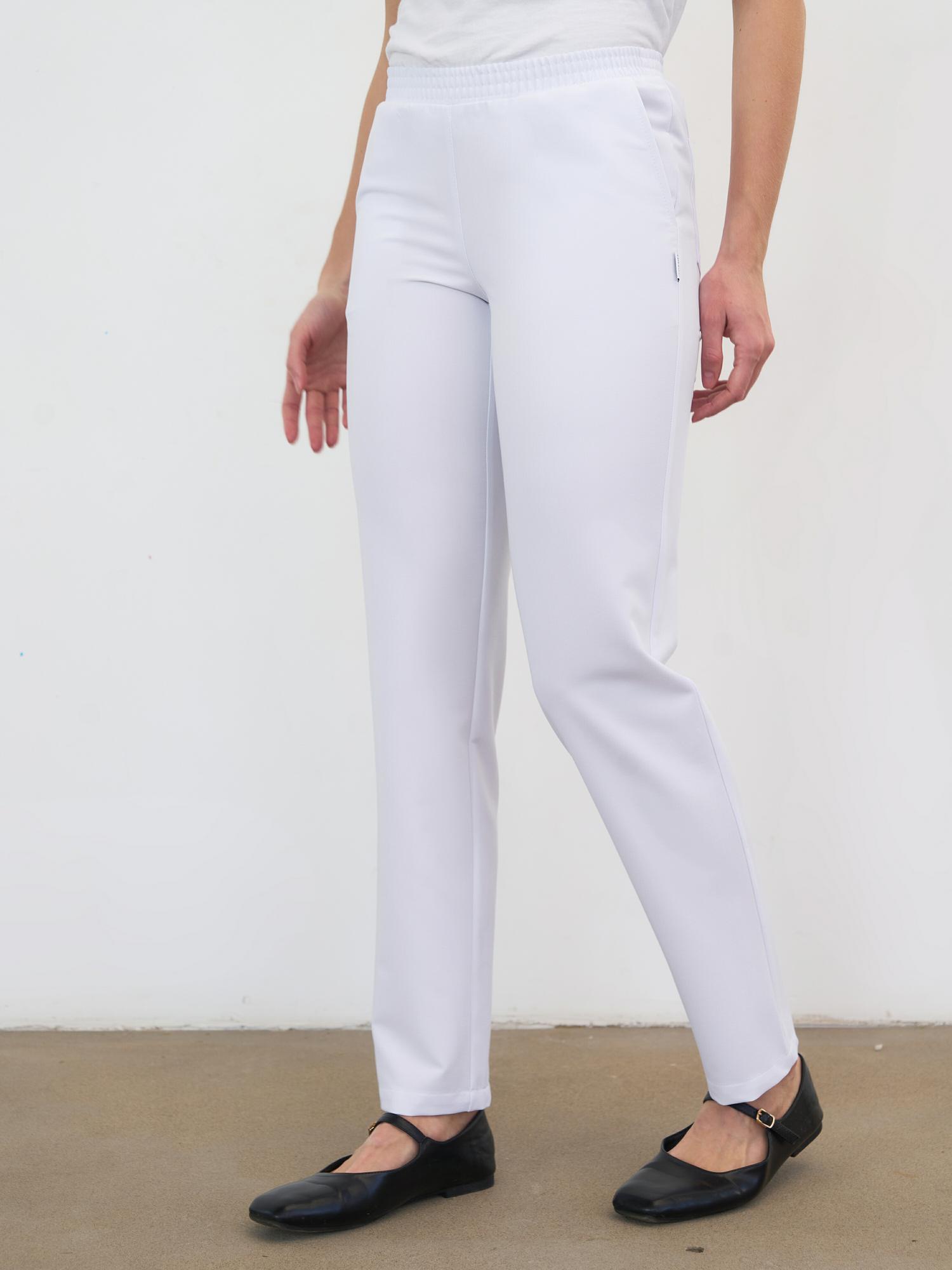 Брюки зауженные на поясе белые KL 310