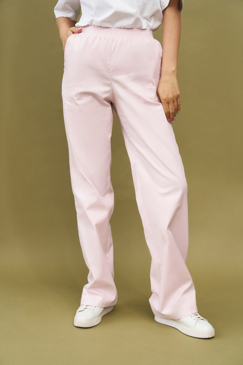 Прямые брюки на поясе сакура KL 311