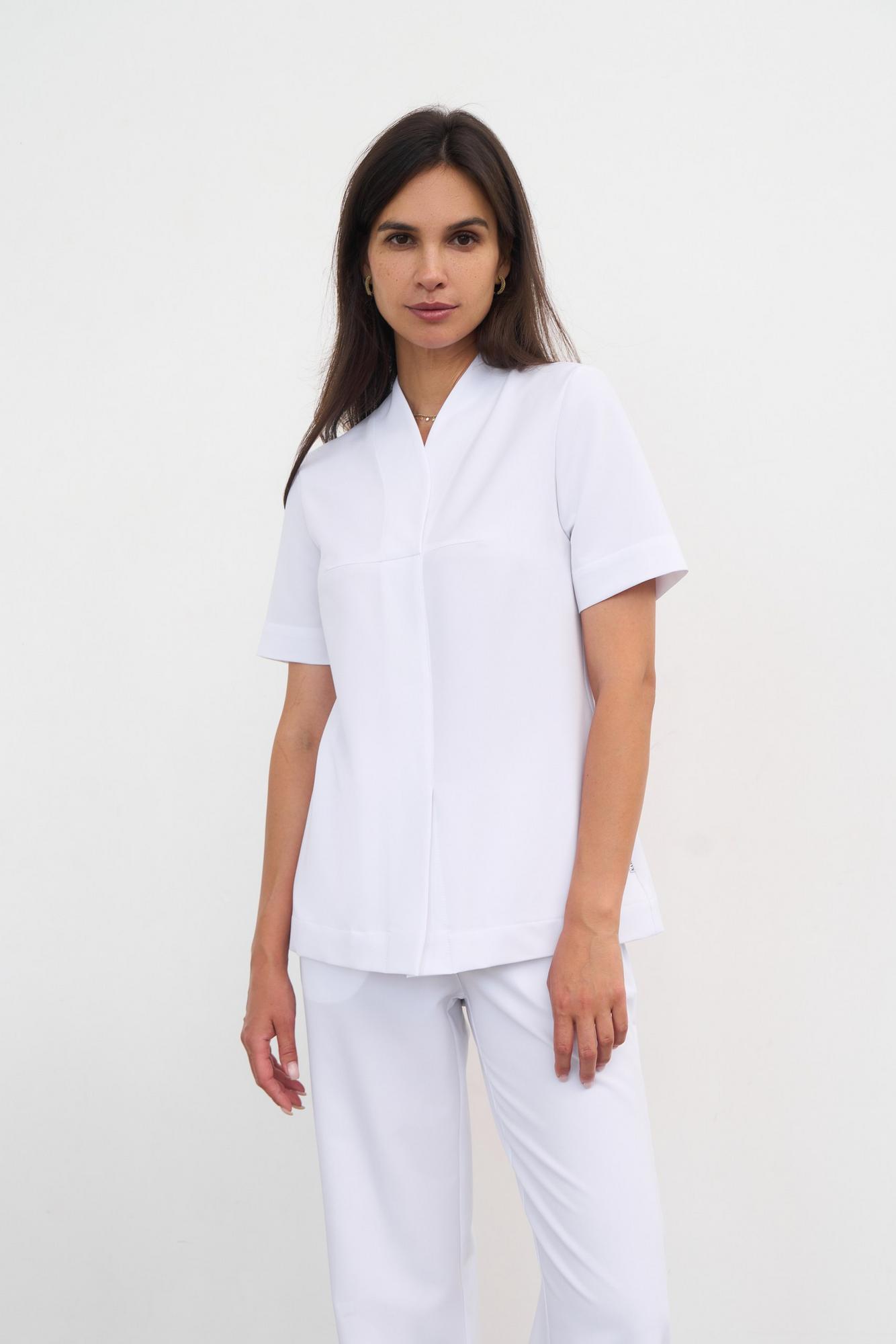 Блуза с коротким рукавом белая KL 216