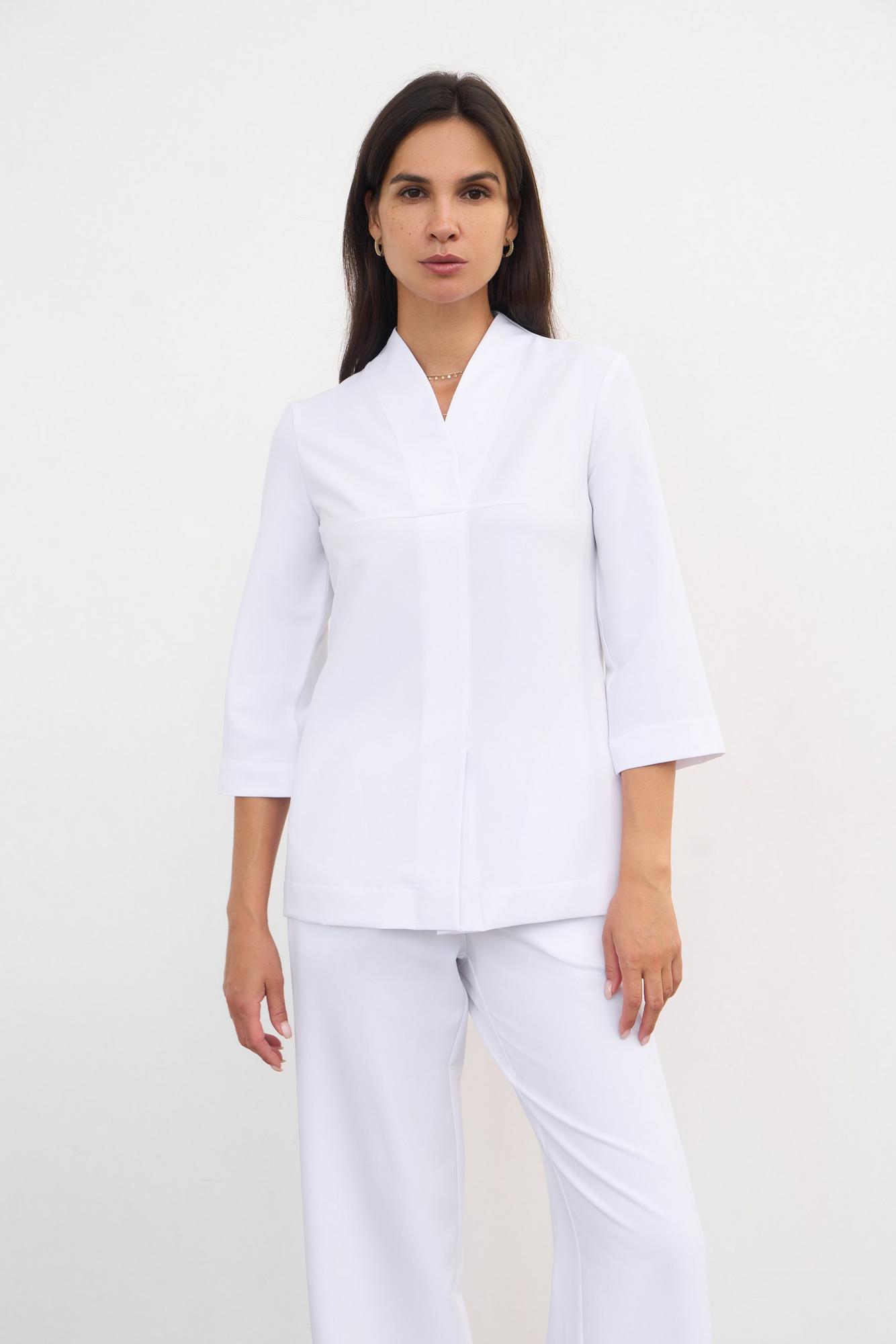 Блуза с рукавом 3/4 белая KL 226