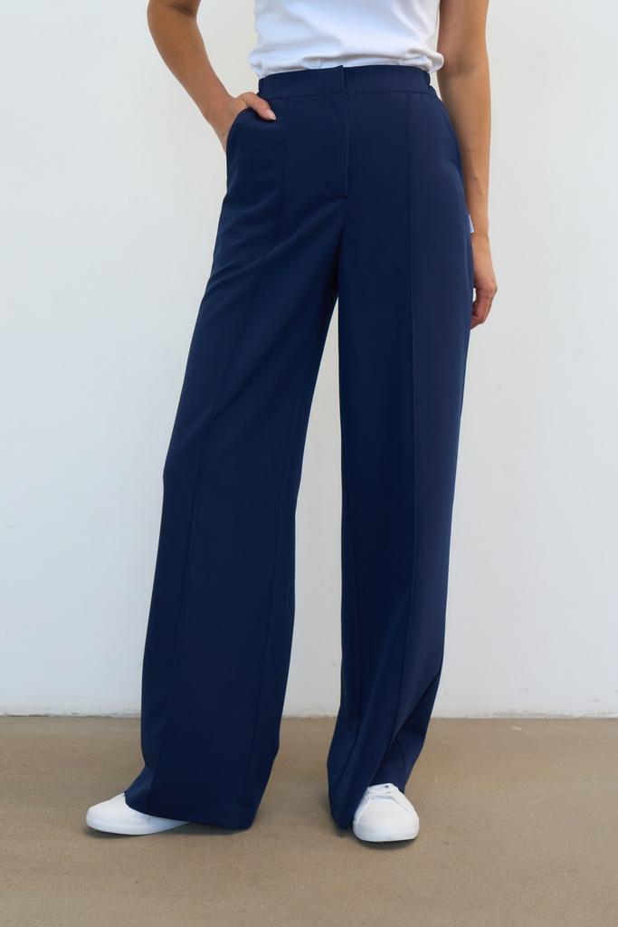 Классические брюки со стрелками синие KL 309