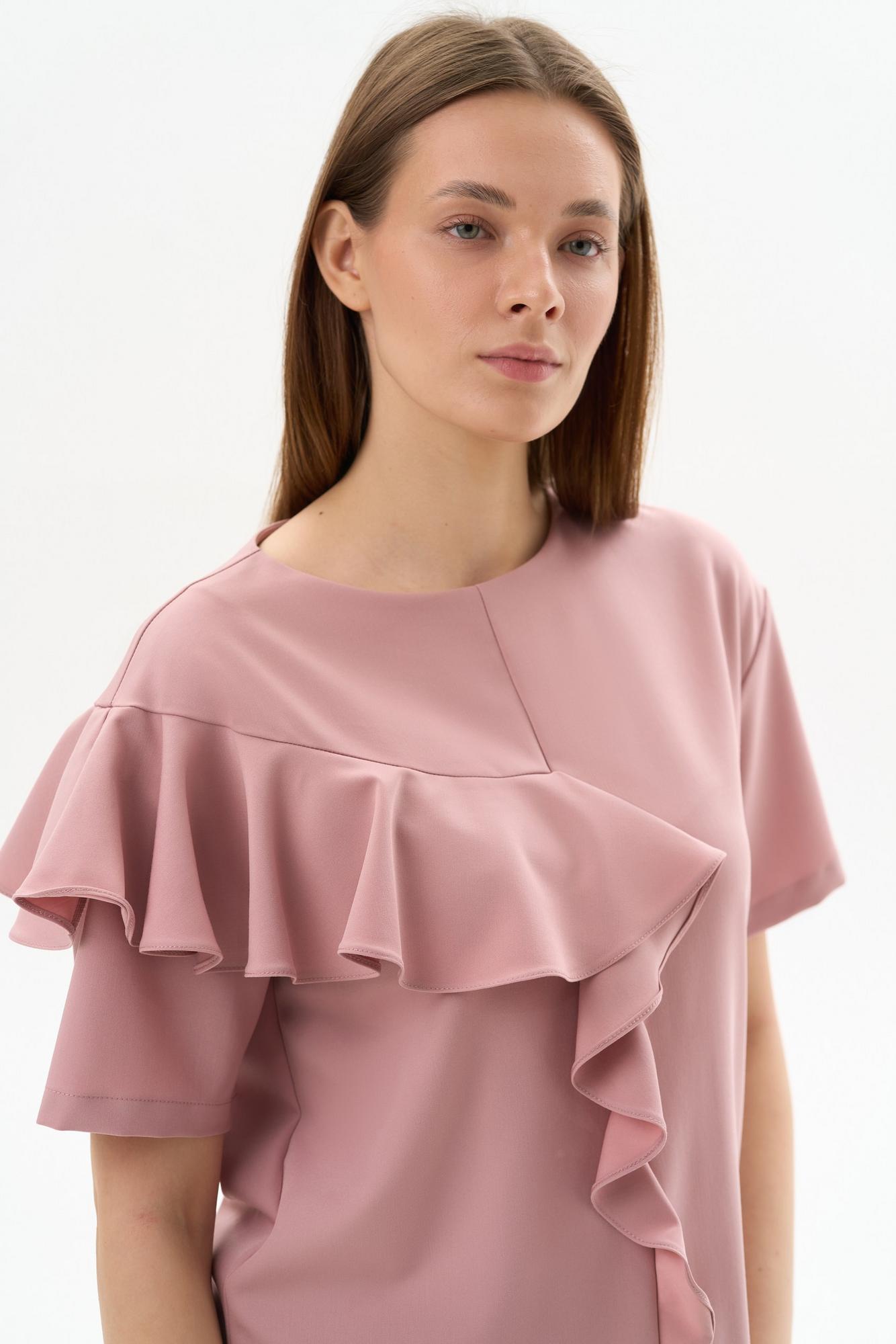 Хирургическая блуза с воланом светло-розовая KL 219