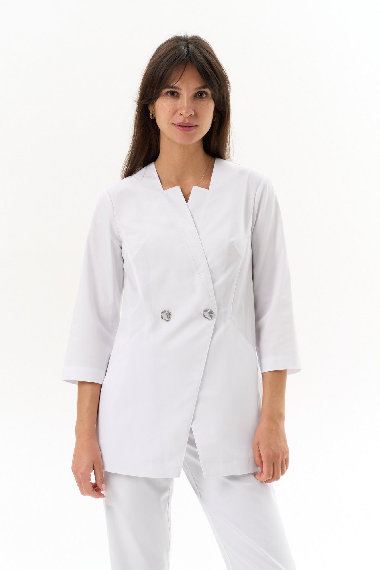 Удлиненный жакет белый KL 220