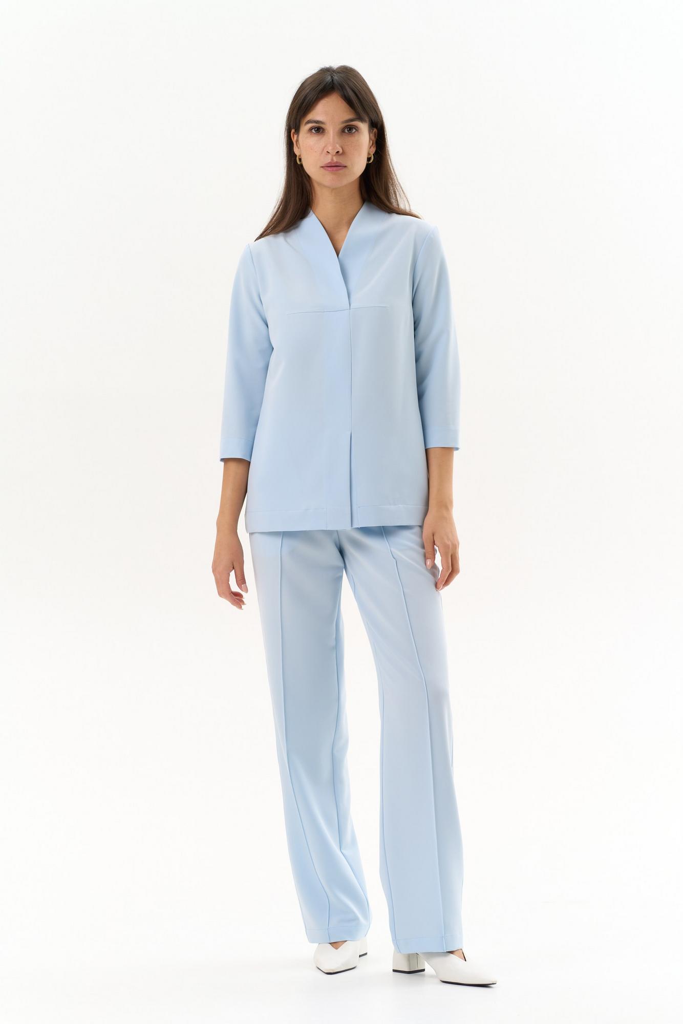 Прямые брюки со стрелками голубые KL 315