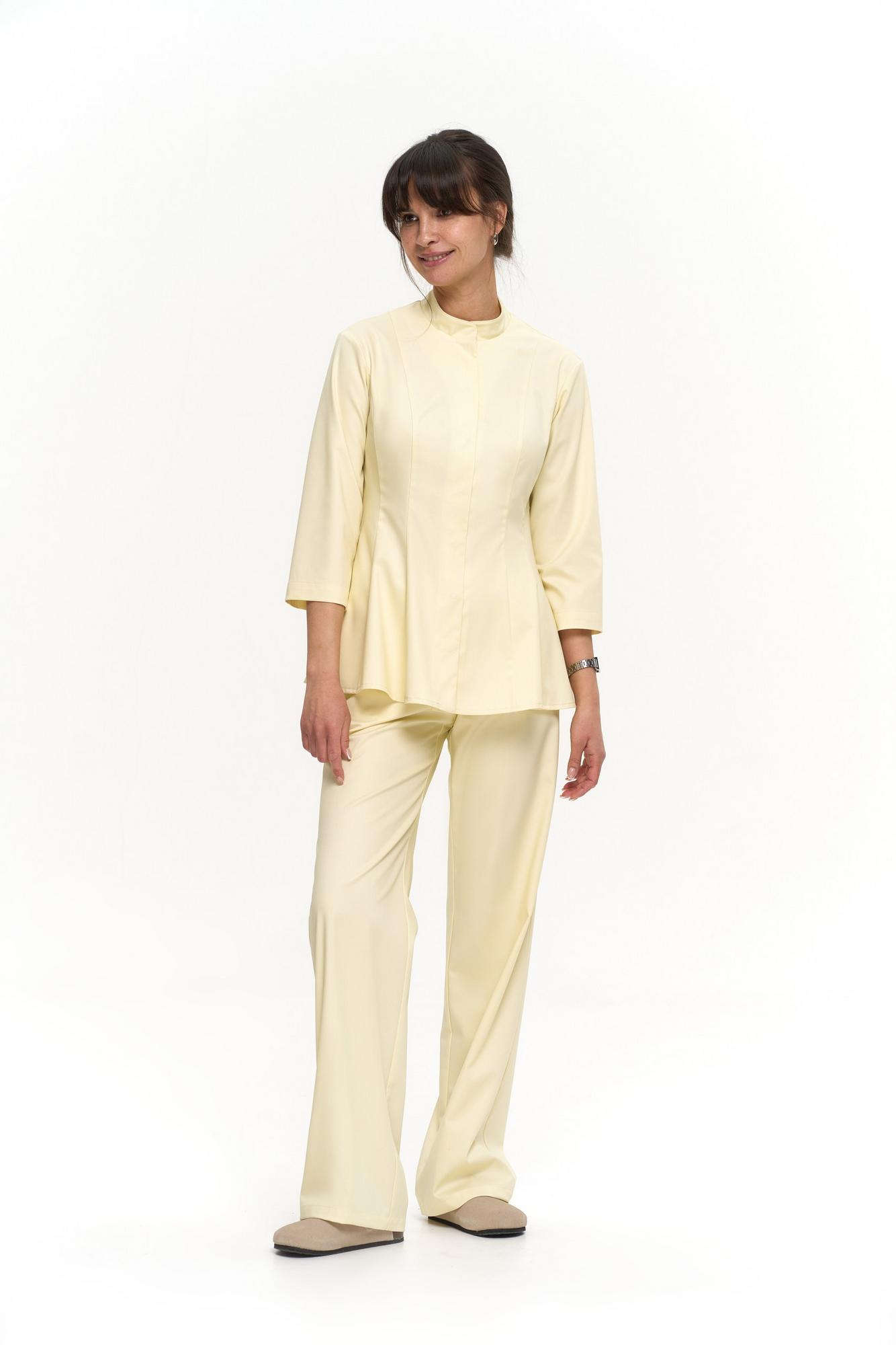 Прямые брюки на поясе лимонные KL 311