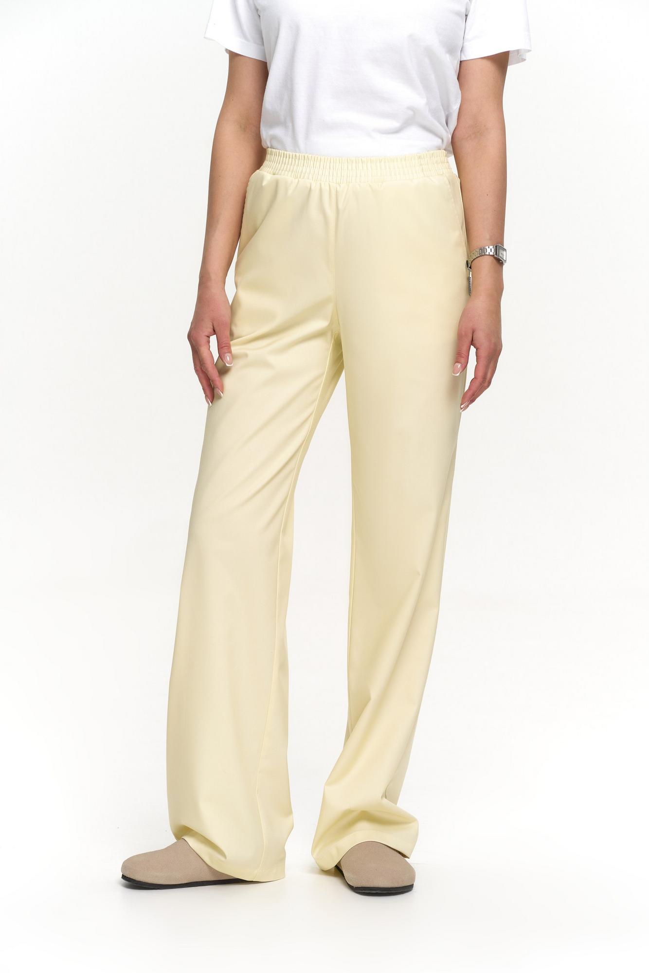 Прямые брюки на поясе лимонные KL 311
