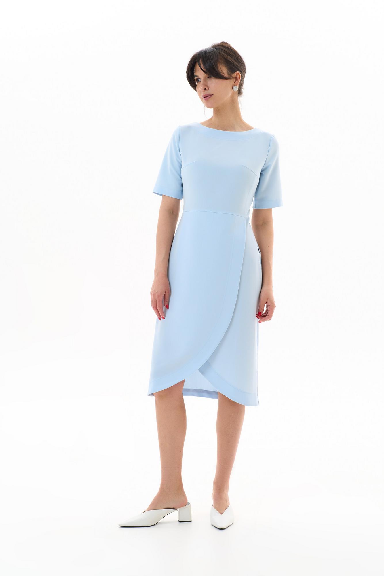 Платье с юбкой-тюльпан голубое KL 501