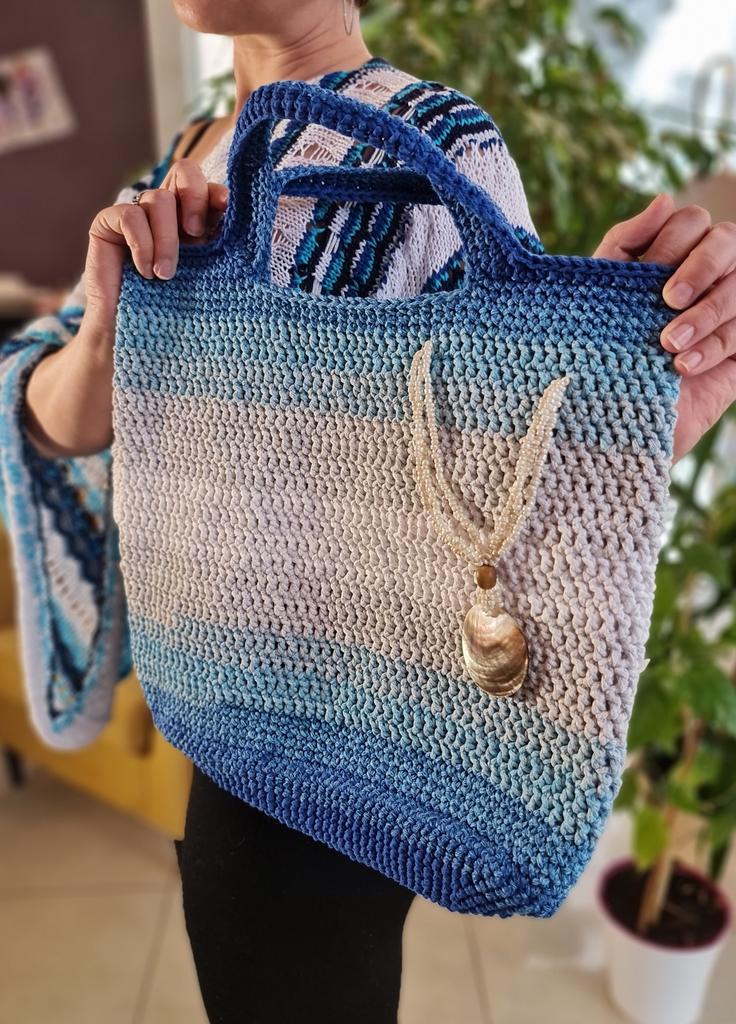 Сумка "Океан" вязаная крючком