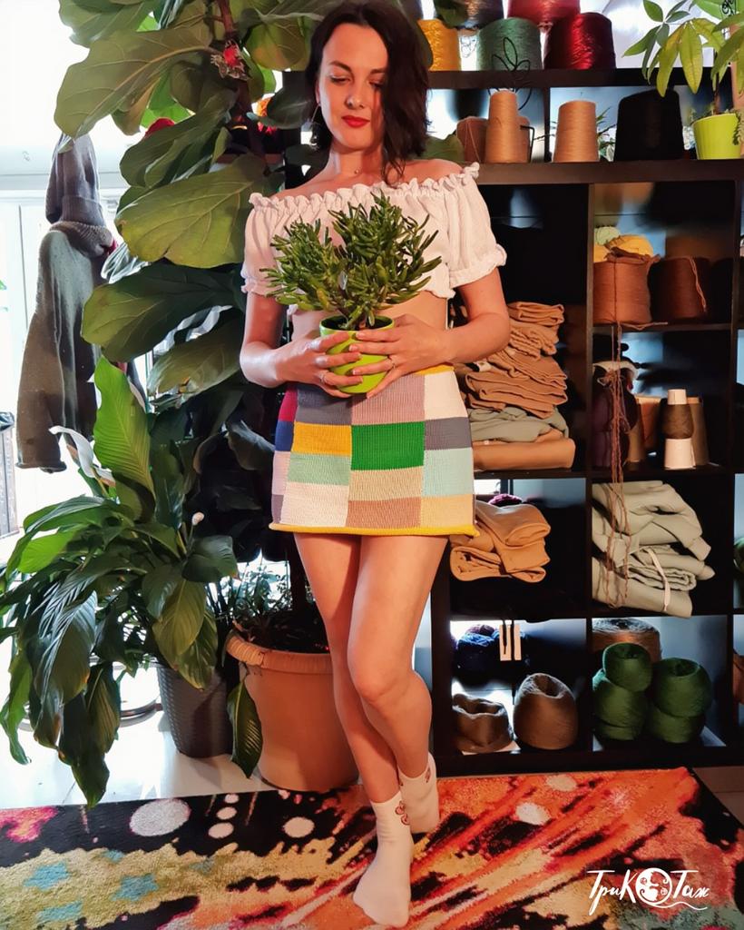 Юбка-мини Колорблок