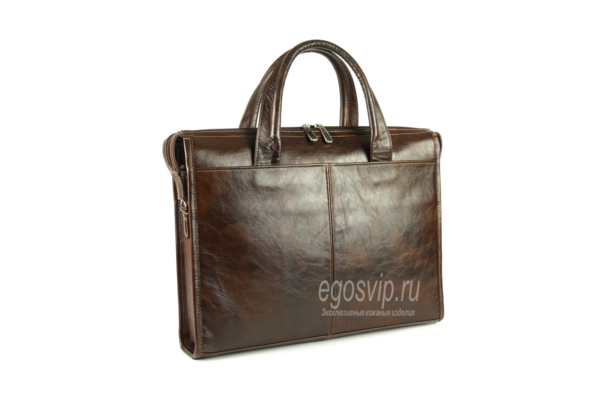 Мужская деловая сумка для ноутбука /модель 73 коньяк