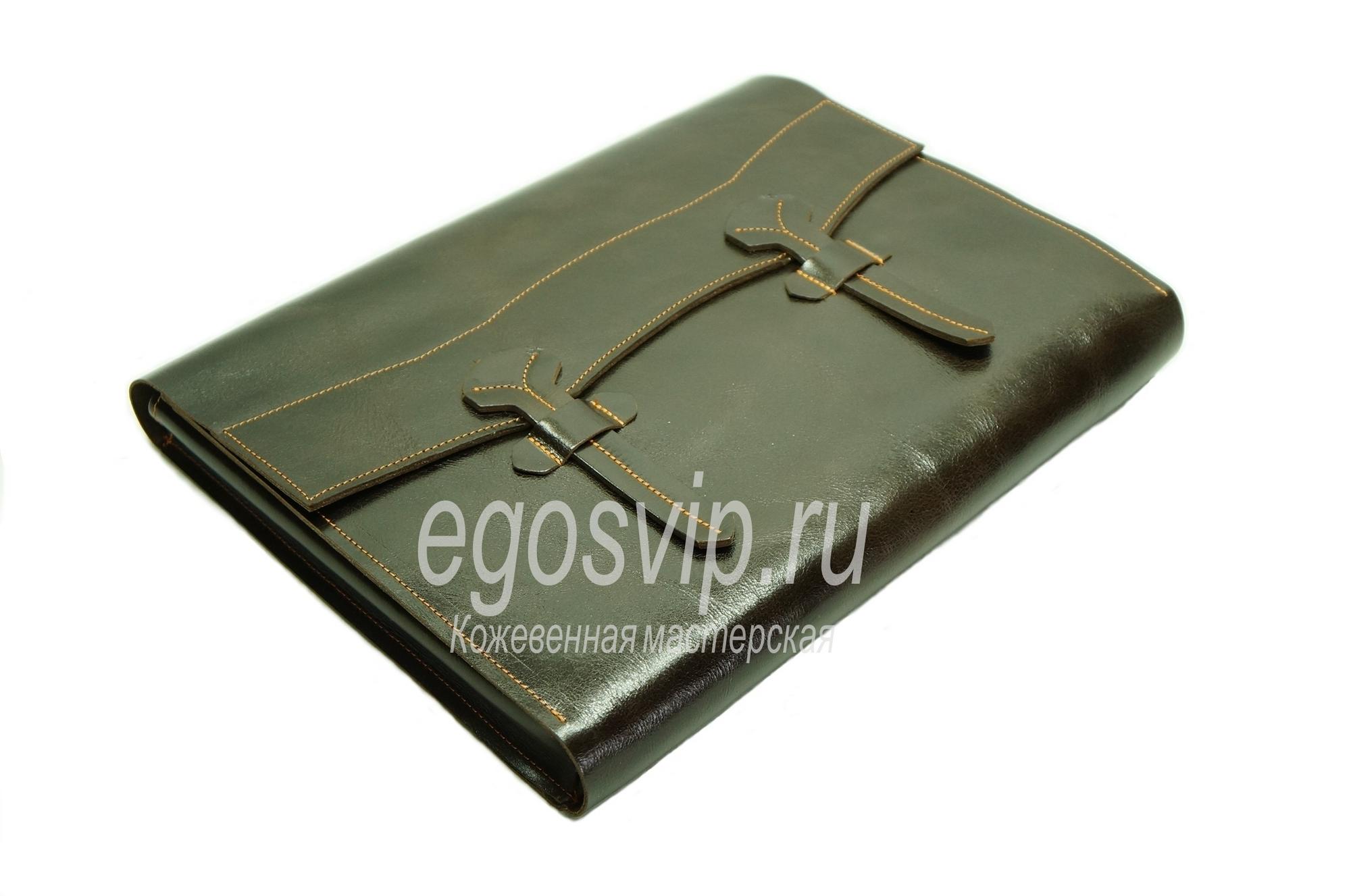 Кожаная папка-органайзер с пеналом внутри / модель 92-04 коричневый