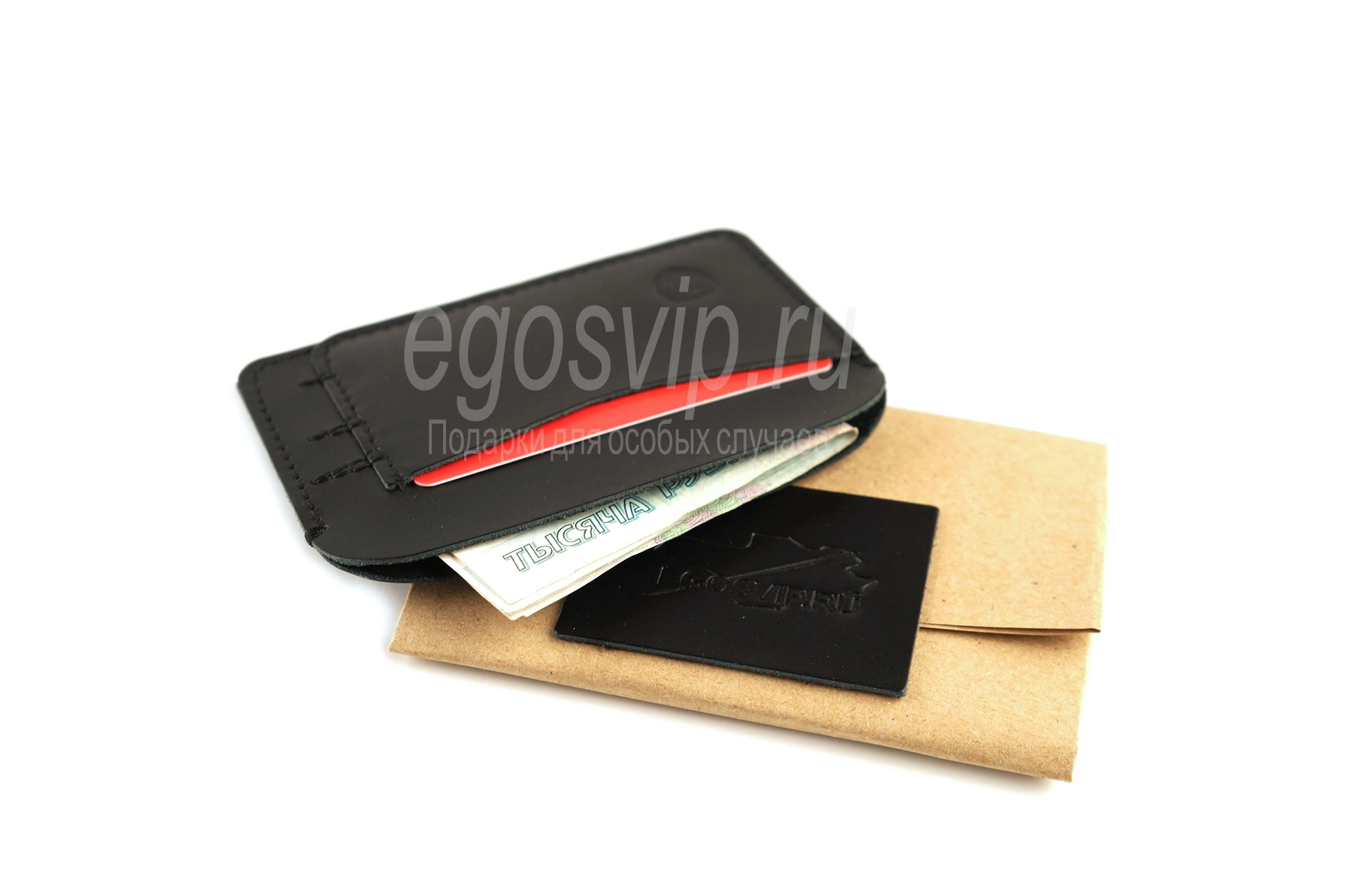 Картхолдер кожаный / модель 30 черный