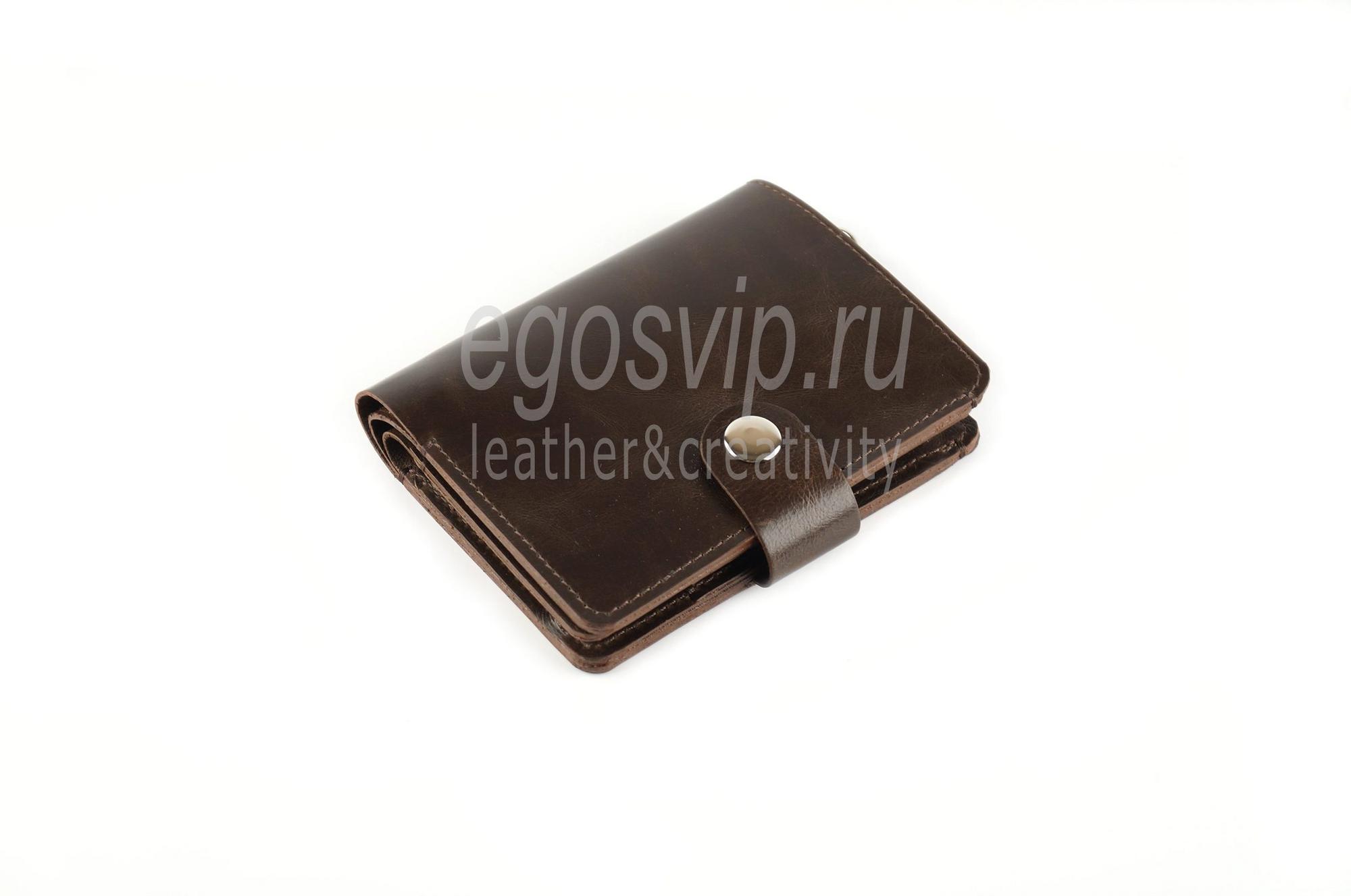 Кожаное портмоне 10 карманов /модель 36-05  коричневый