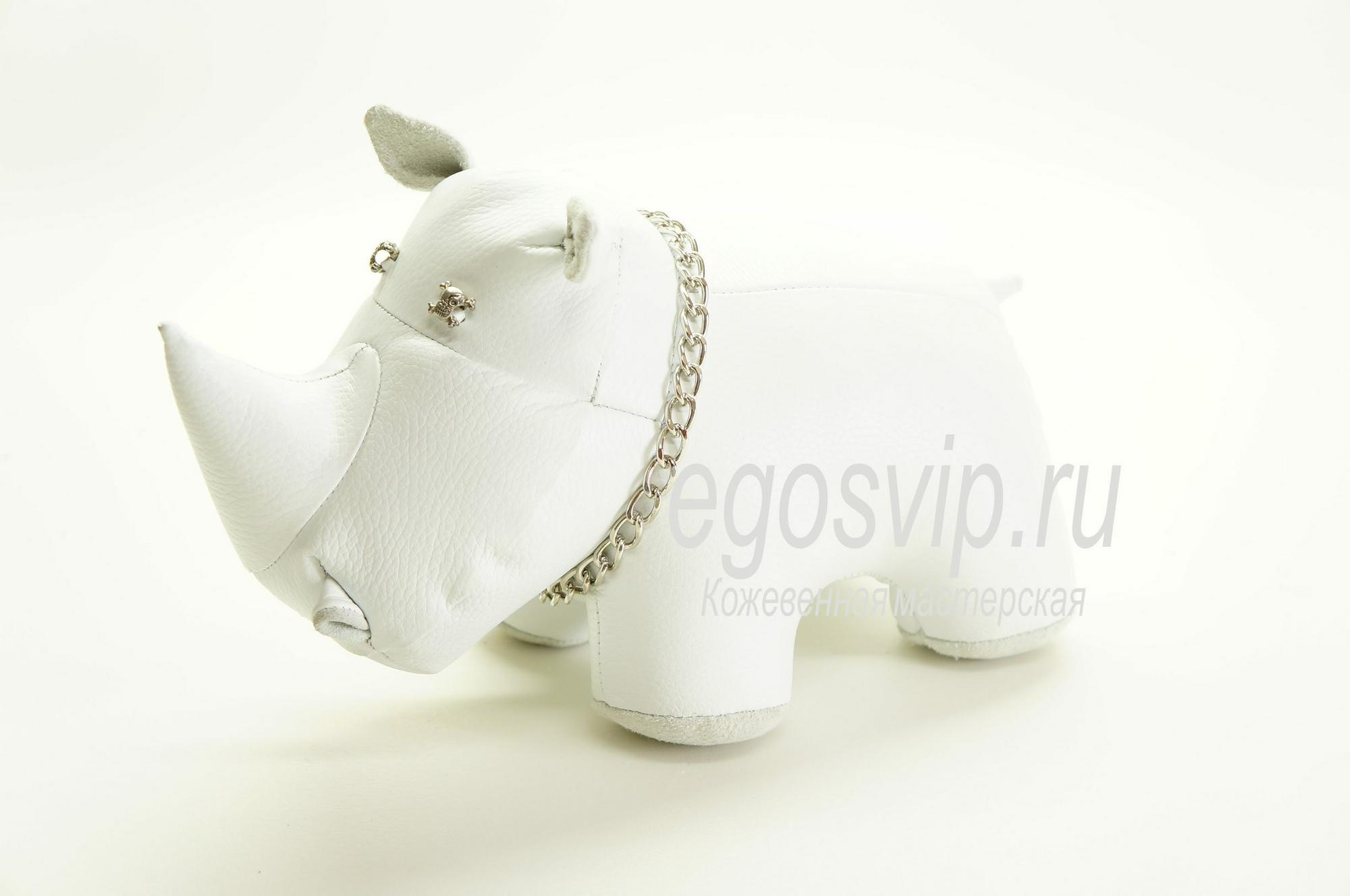 Предмет интерьера кожаный Носорог/ кожаное изделие ручной работы