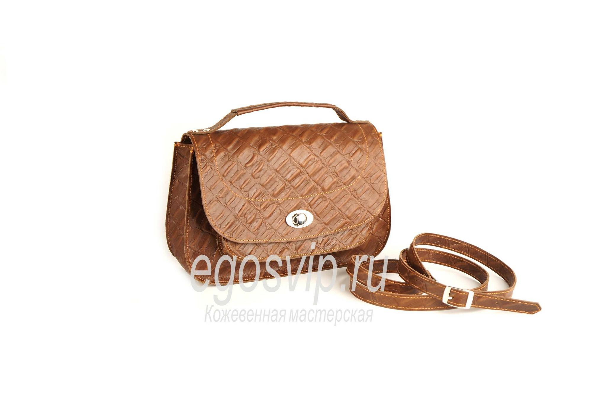 Женская кожаная сумка через плечо / модель 39-05