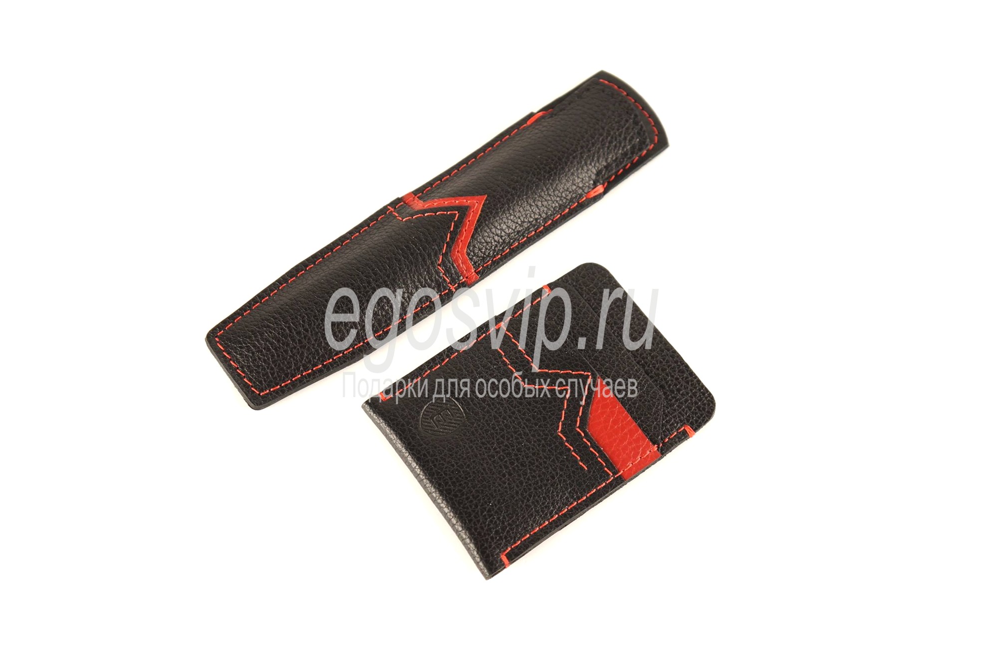 ПОДАРОЧНЫЙ НАБОР №12 - чехол для ручки и кожаный картхолдер
