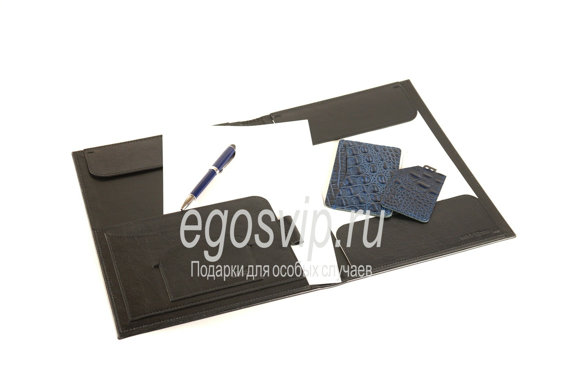 Черная кожаная конференц папка для документов