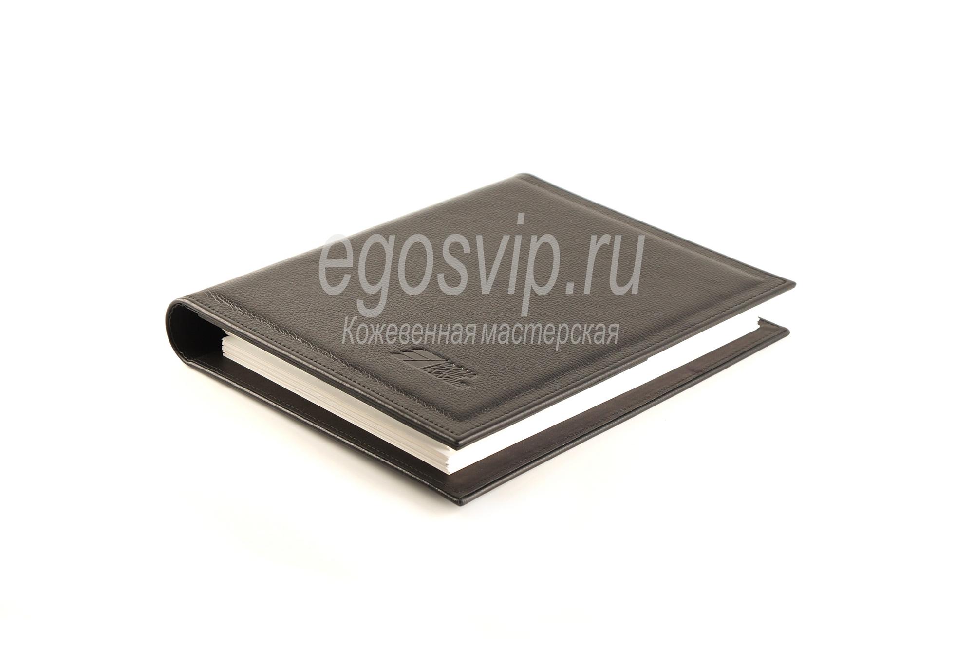 Кожаная папка в твердом переплете для документов / модель 95-05/ папка с широким корешком