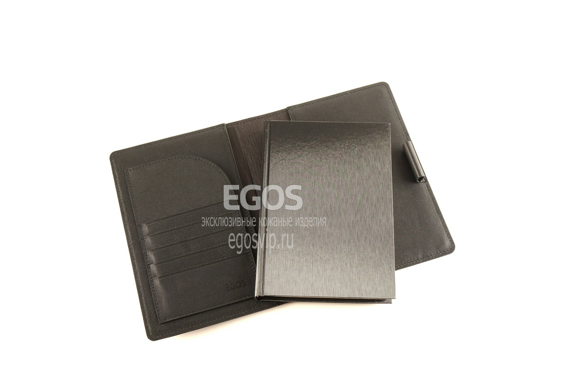 EGOS черный кожаный ежедневник изготовление на заказ