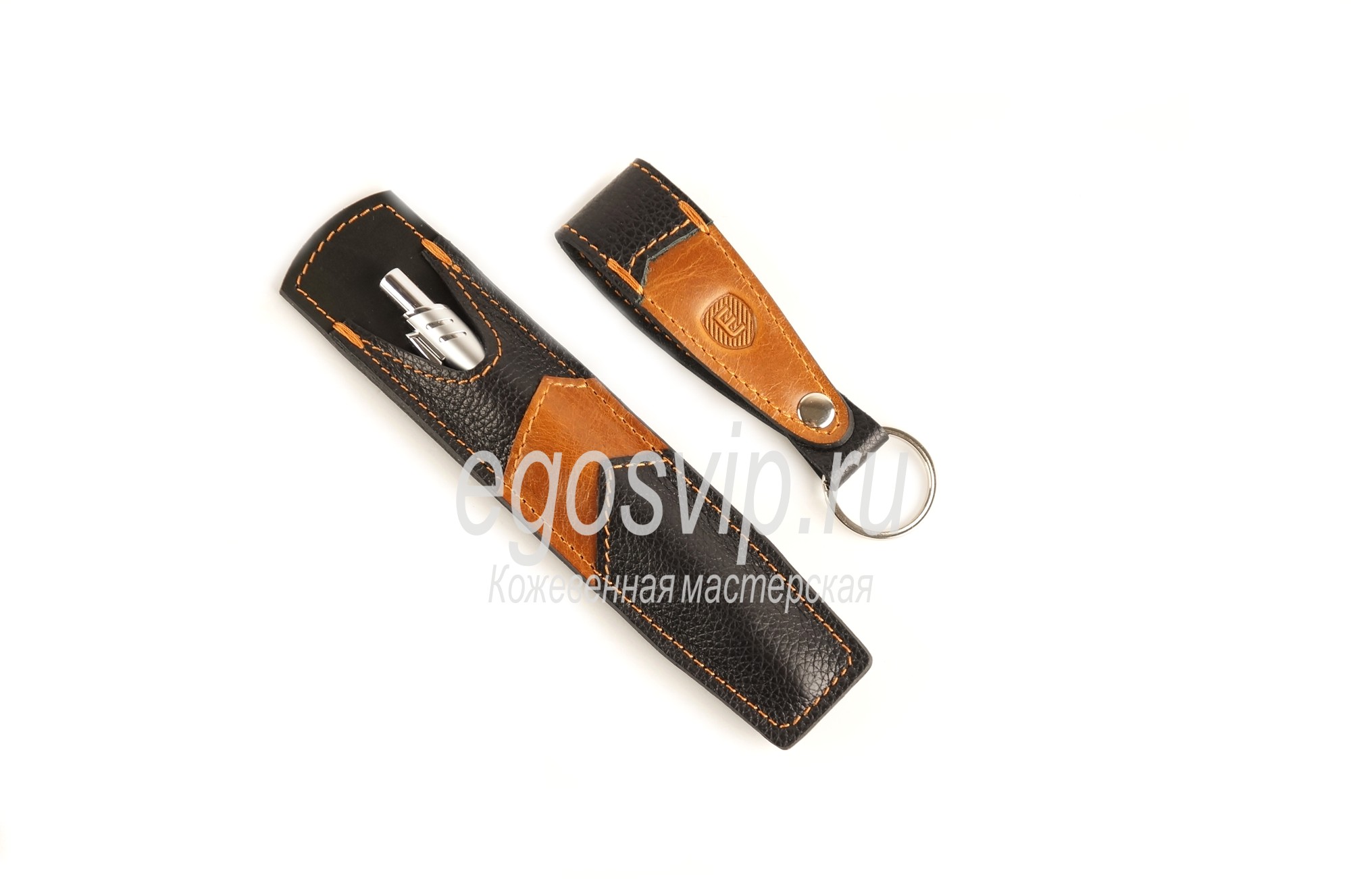 Подарочный набор № 14 - кожаный чехол для ручки  и брелок для ключей