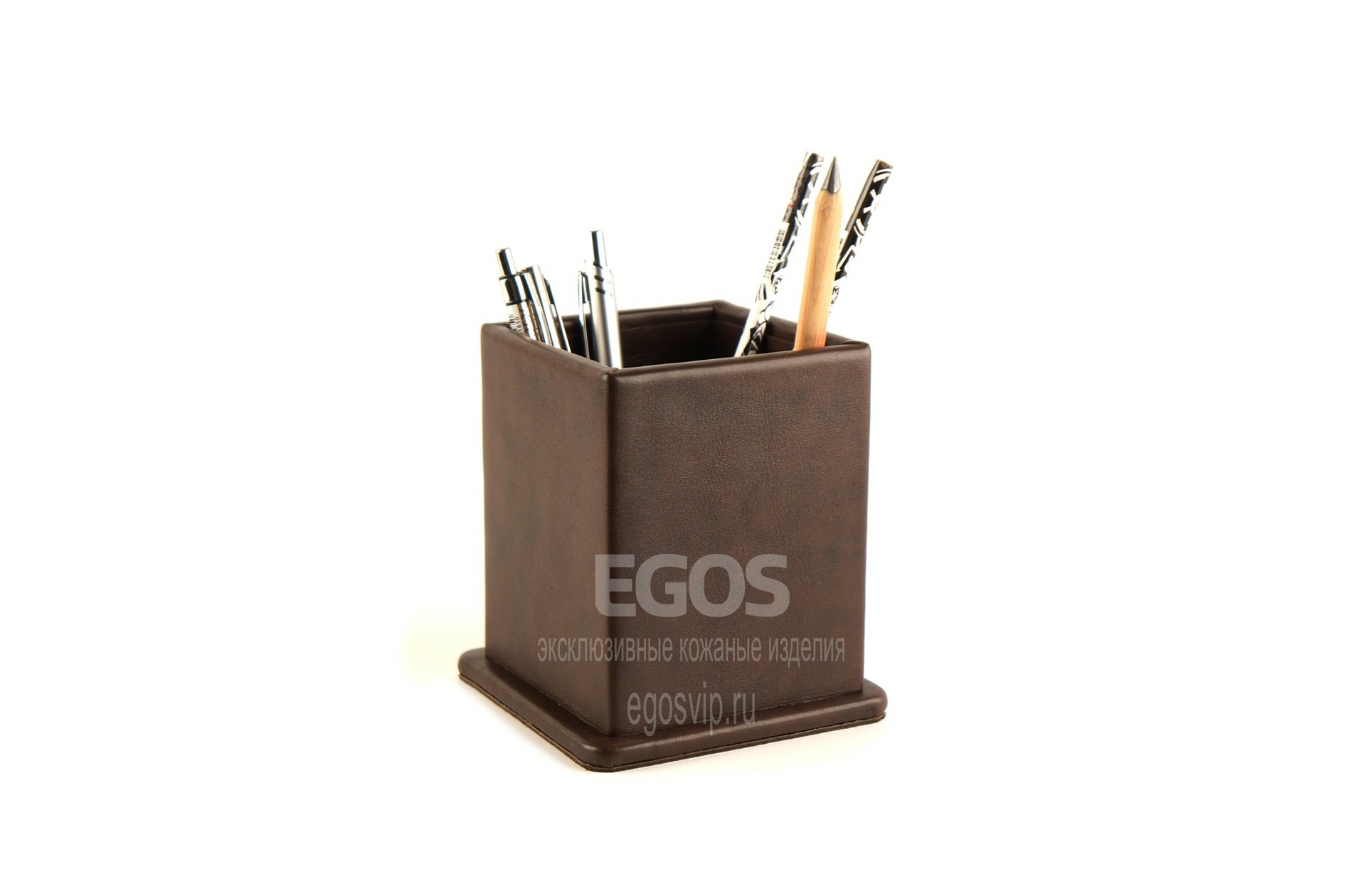 Коричневая подставка EGOS на стол из натуральной кожи