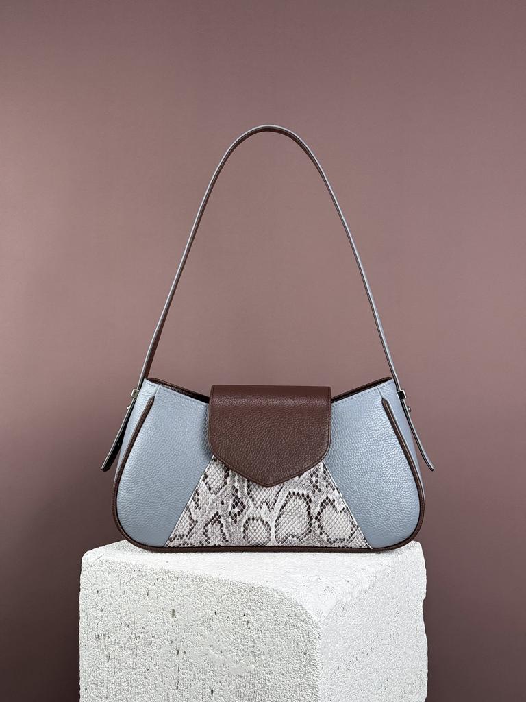 АРИЭЛЬ нутелла + серо-голубой + стальная змейка (под заказ)