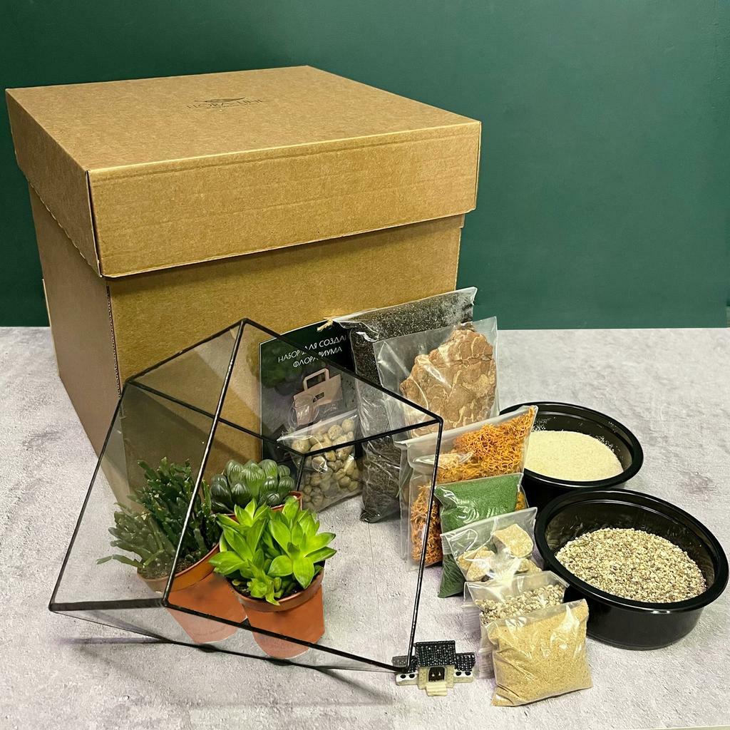 Набор для создания геометрического флорариума в форме куба