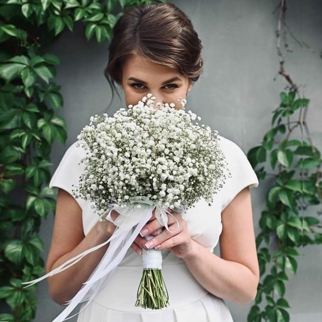 Букет невесты "Шар из гипсофилы"